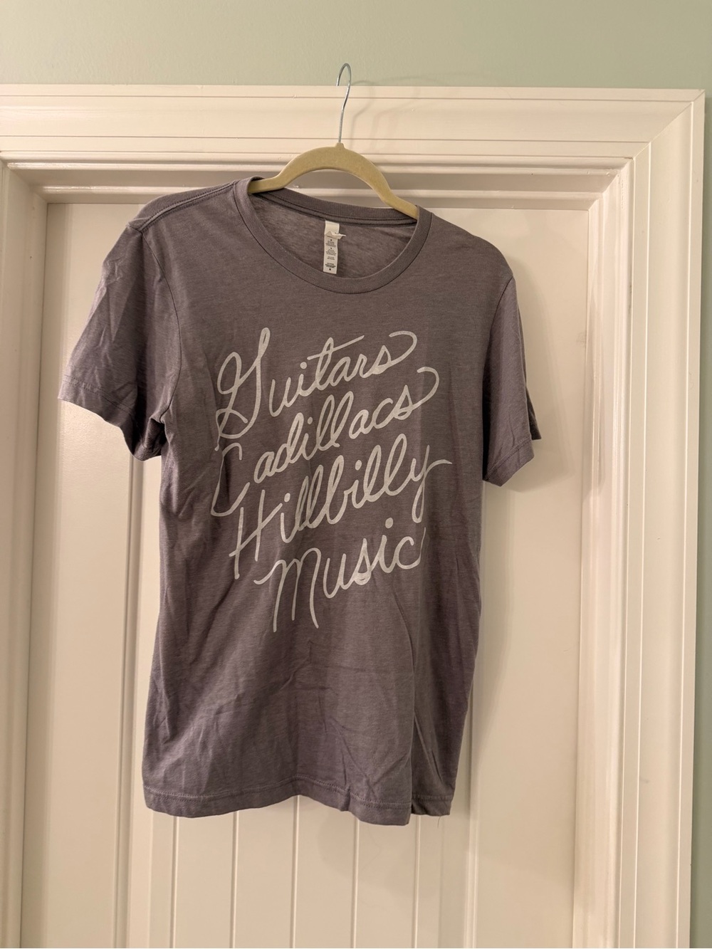 Bella Canvas Heather Gray Short-Sleeve Tee with White Script